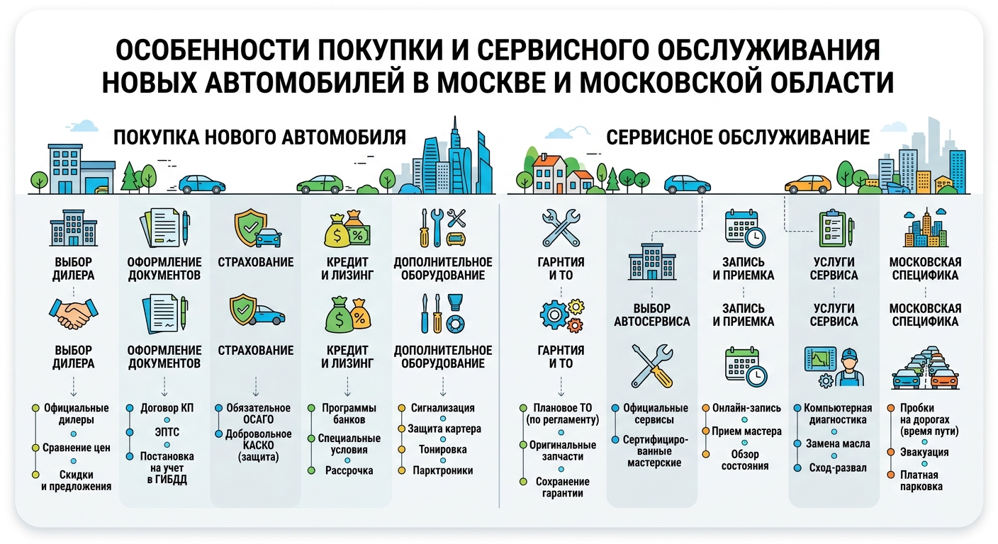 Особенности покупки и сервисного обслуживания новых автомобилей в Москве и Московской области