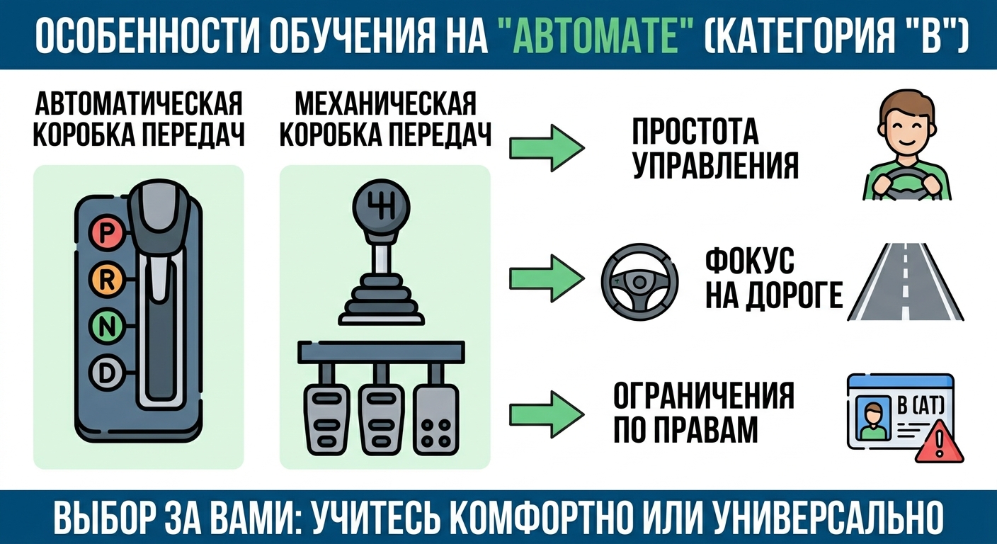 Особенности обучения и подготовки водителей категории «В» на автомобилях с автоматической коробкой передач