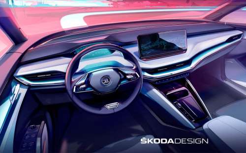 Тизер салона Enyaq Skoda 