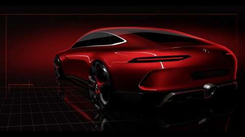 Тизер 4-дверного Mercedes-AMG GT впервые приоткрыл лицо новинки