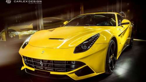 Carlex Design внедрил в желтый Ferrari F12 berlinetta больше изыска